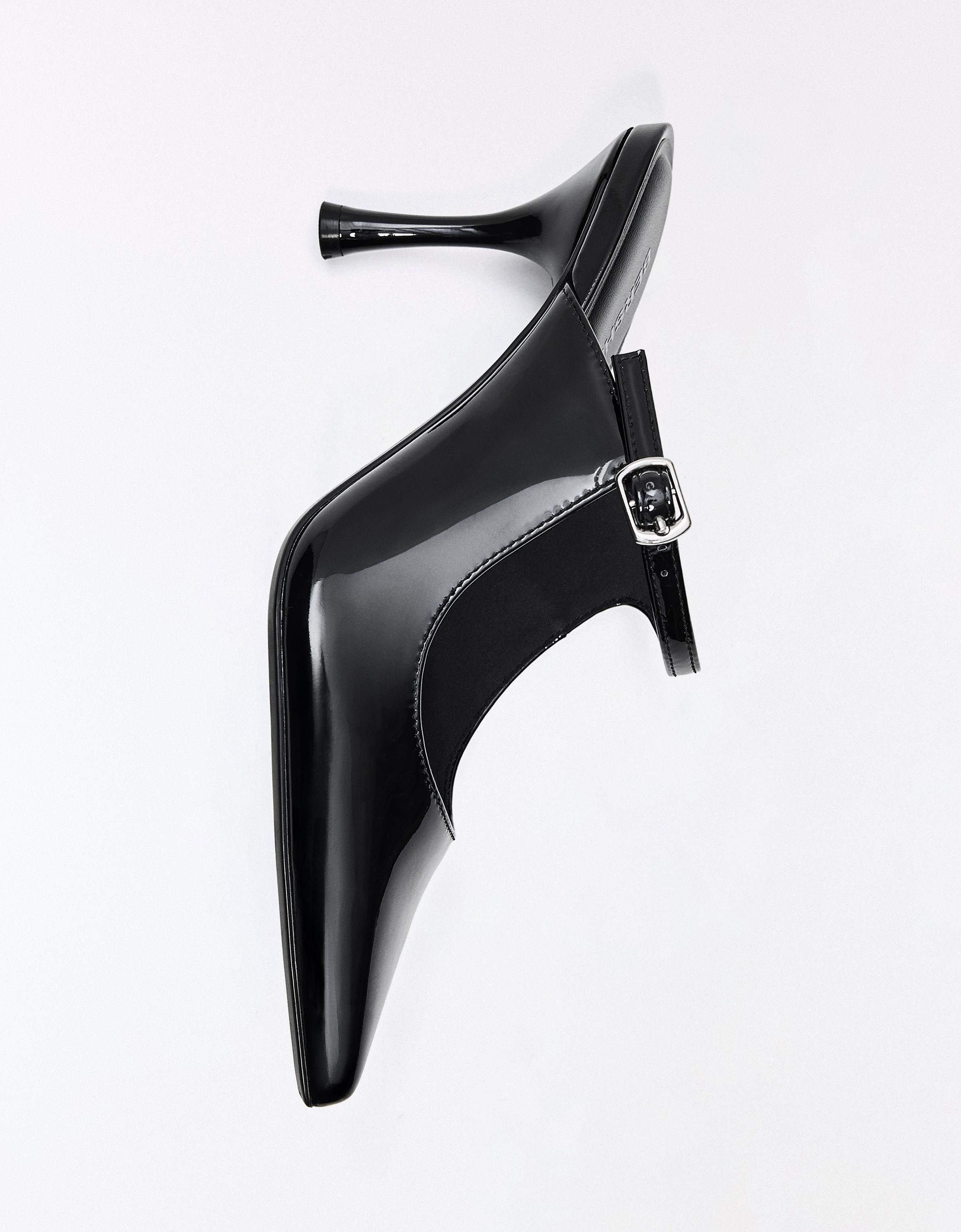 Buckled heeled mule shoes — BLACK