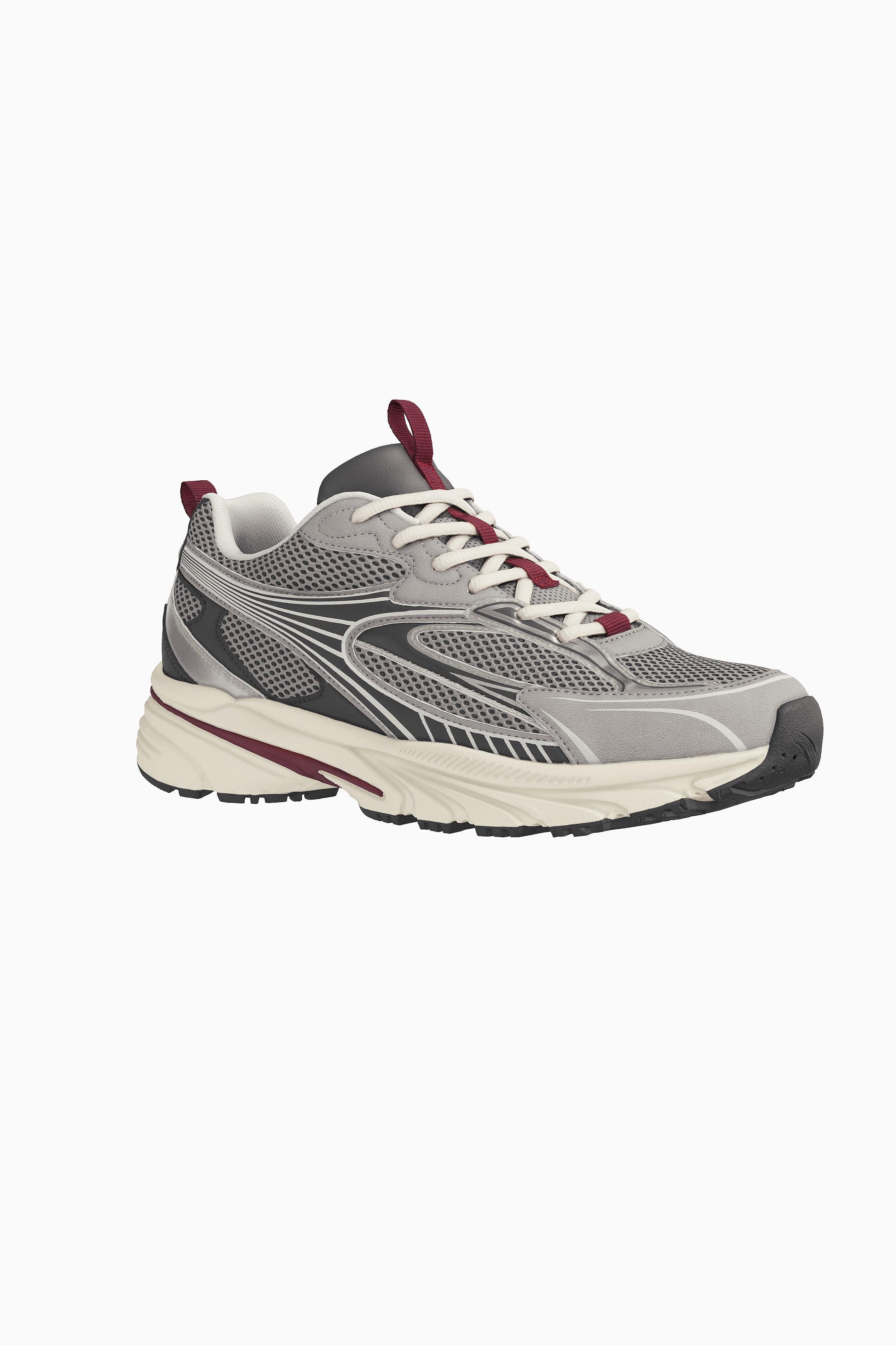 Sneakers a pannelli multipli-Grigio-5