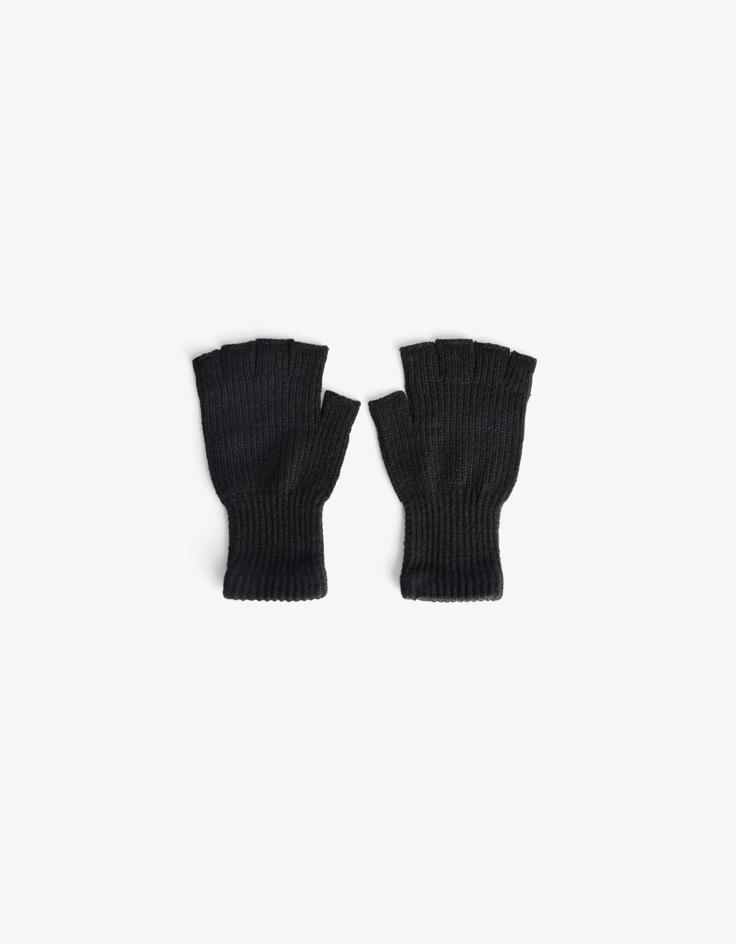 Bershka Gestrickte Fausthandschuhe Herren Schwarz