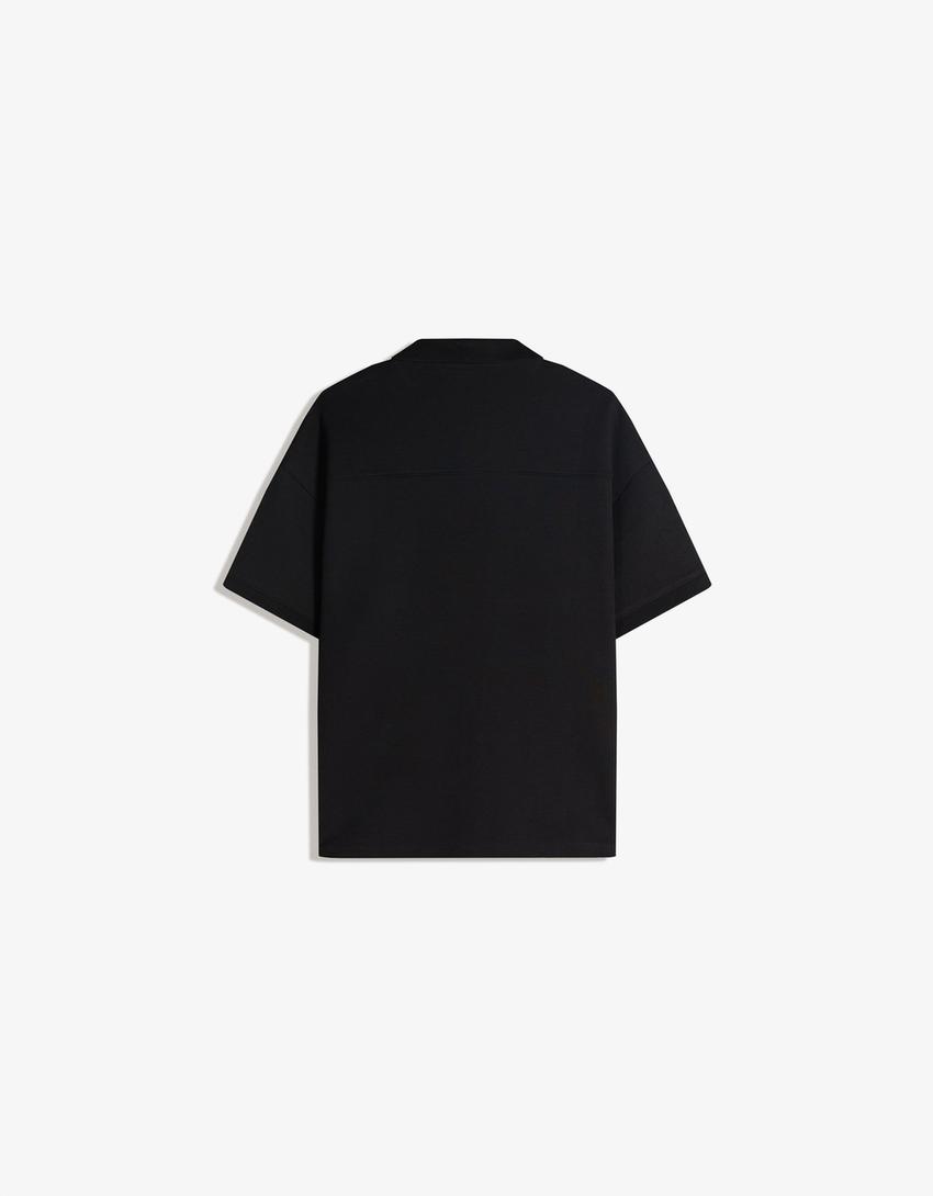 Polo mit kurzen Ärmeln-Schwarz