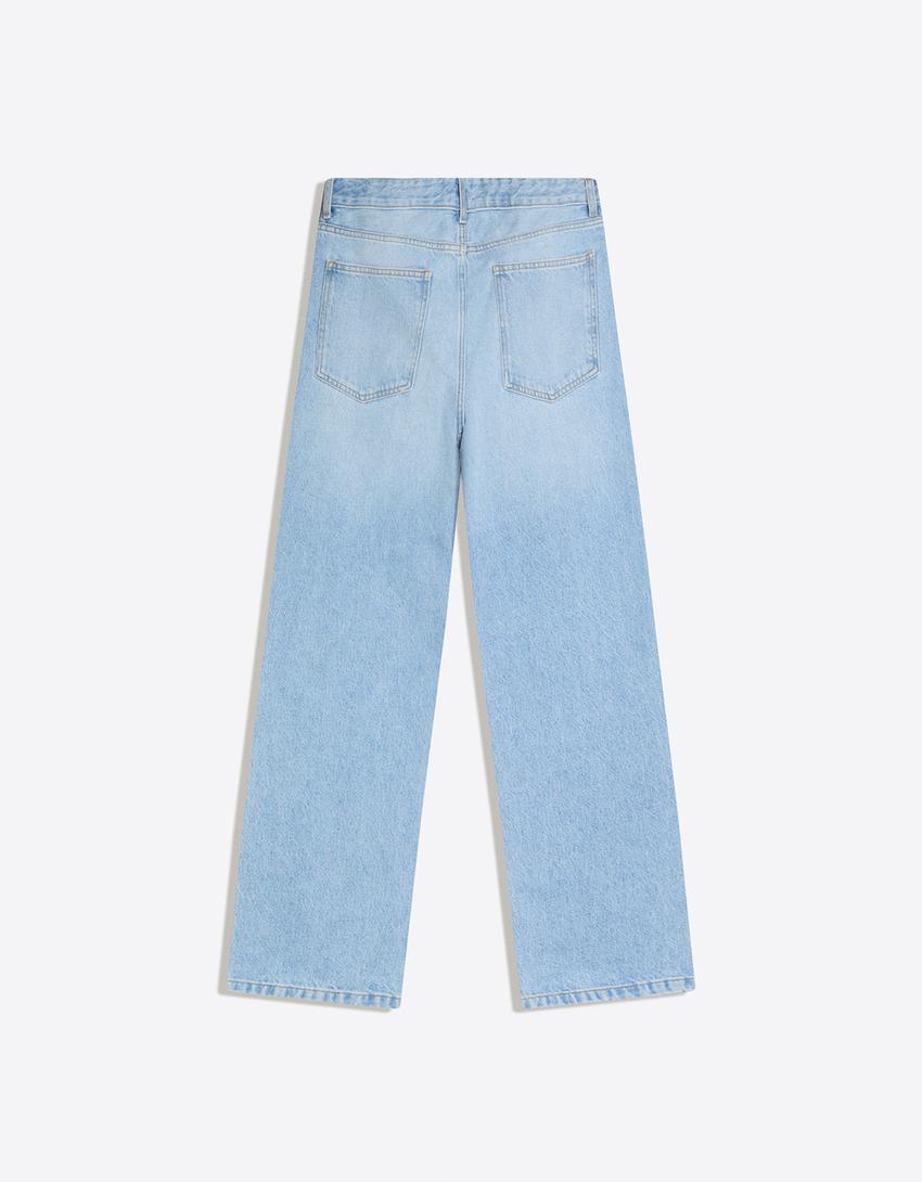 Jeans straight-Azul claro