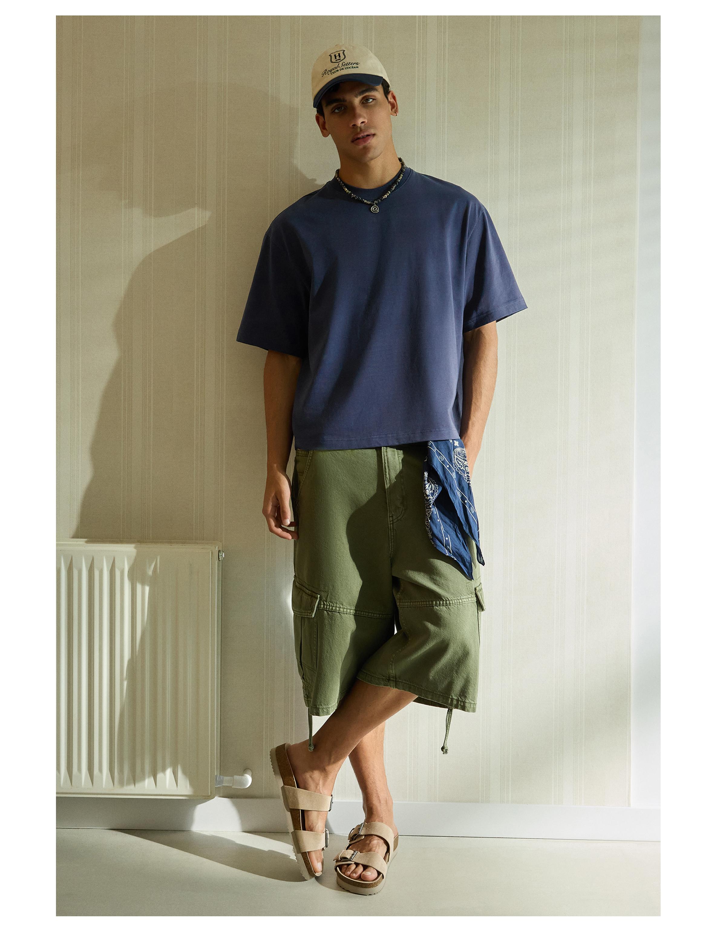 Heavy boxy T-shirt — Navy