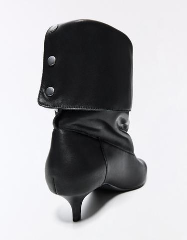 LEATHER HEEL ANKLE BOOTS — BLACK 5