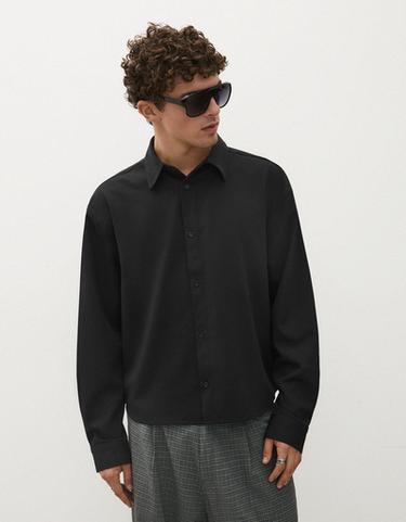 Boxy long sleeve shirt — Black 1