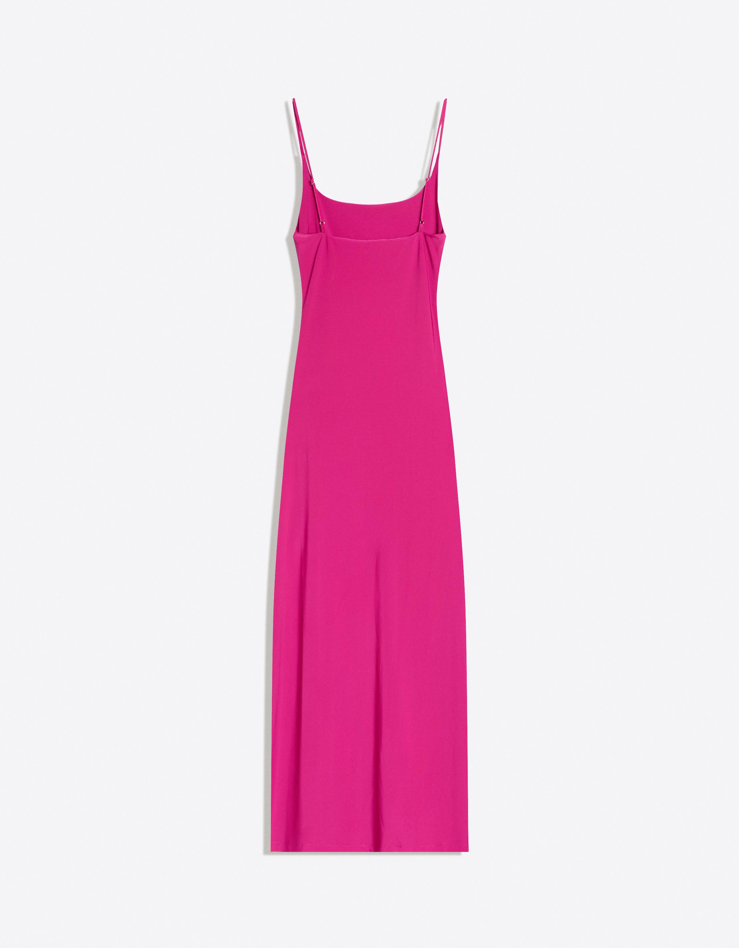 Ruched strap midi dress