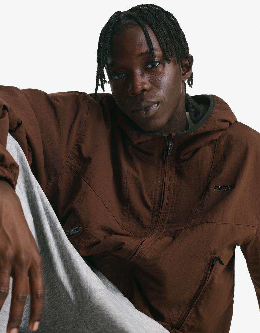 Veste technique capuche-Marron-5