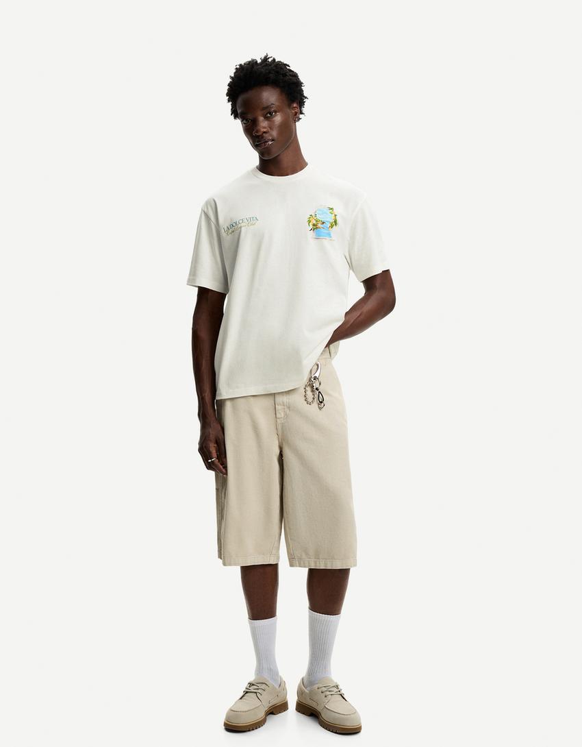 Short sleeve T-shirt with print-Off white
