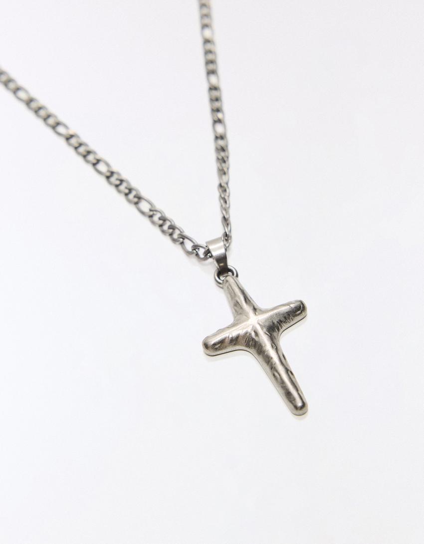 Steel pendant necklace-Silver