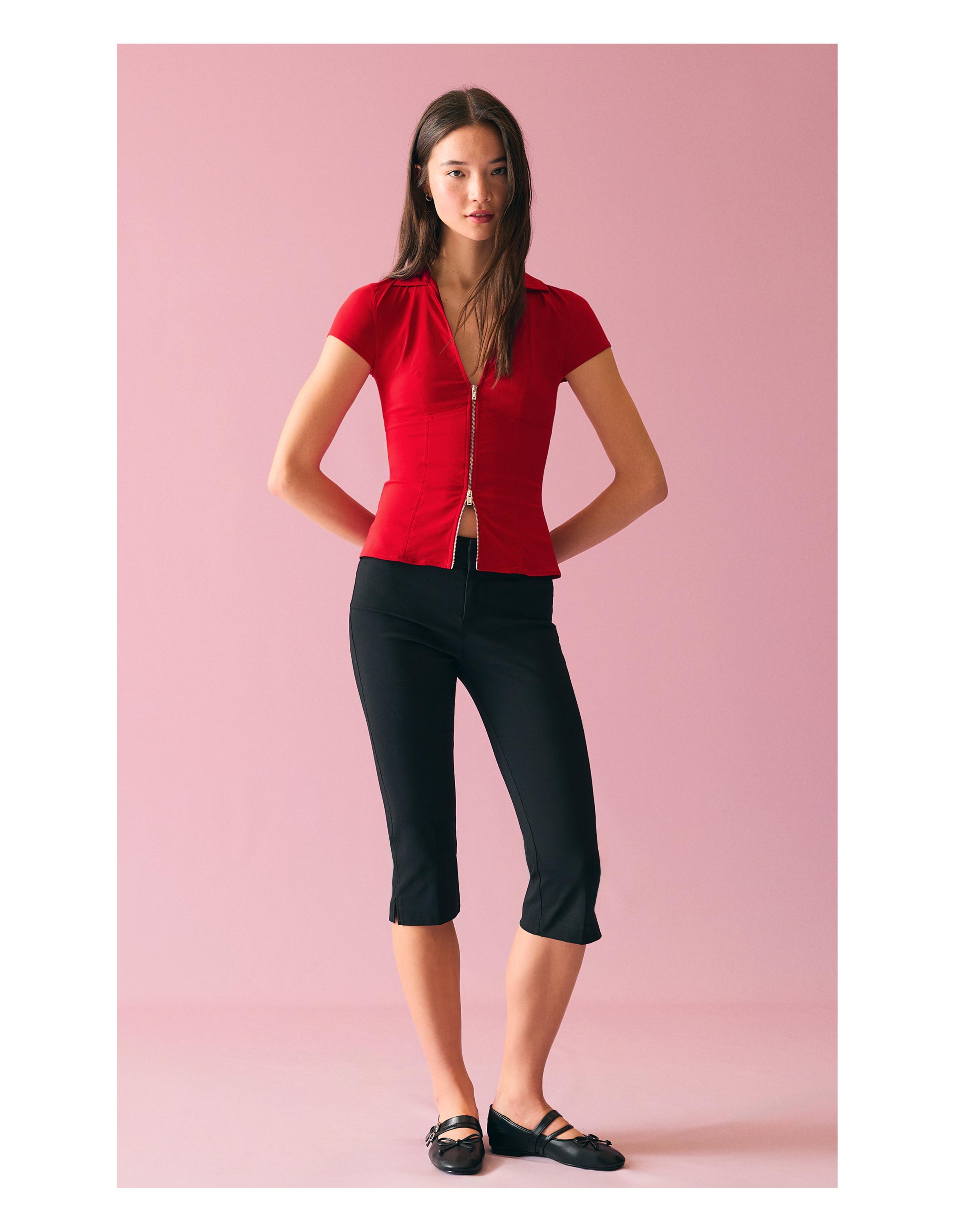 Kısa kollu fermuarlı gömlek - Görsel 26