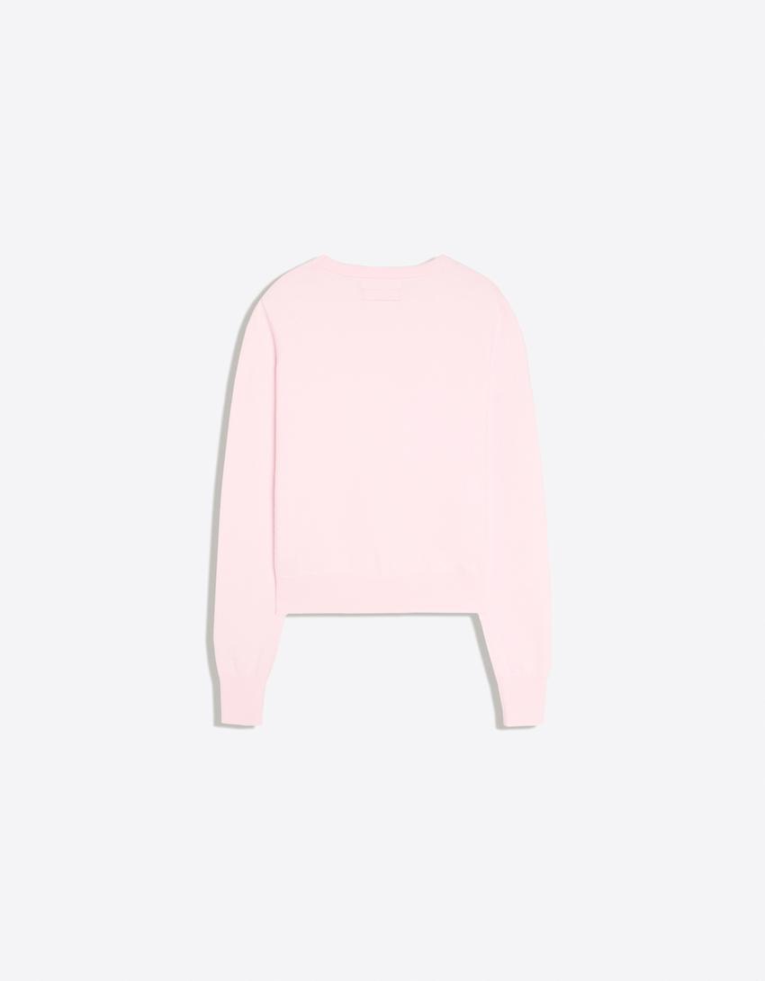 Round neck jumper-Pink