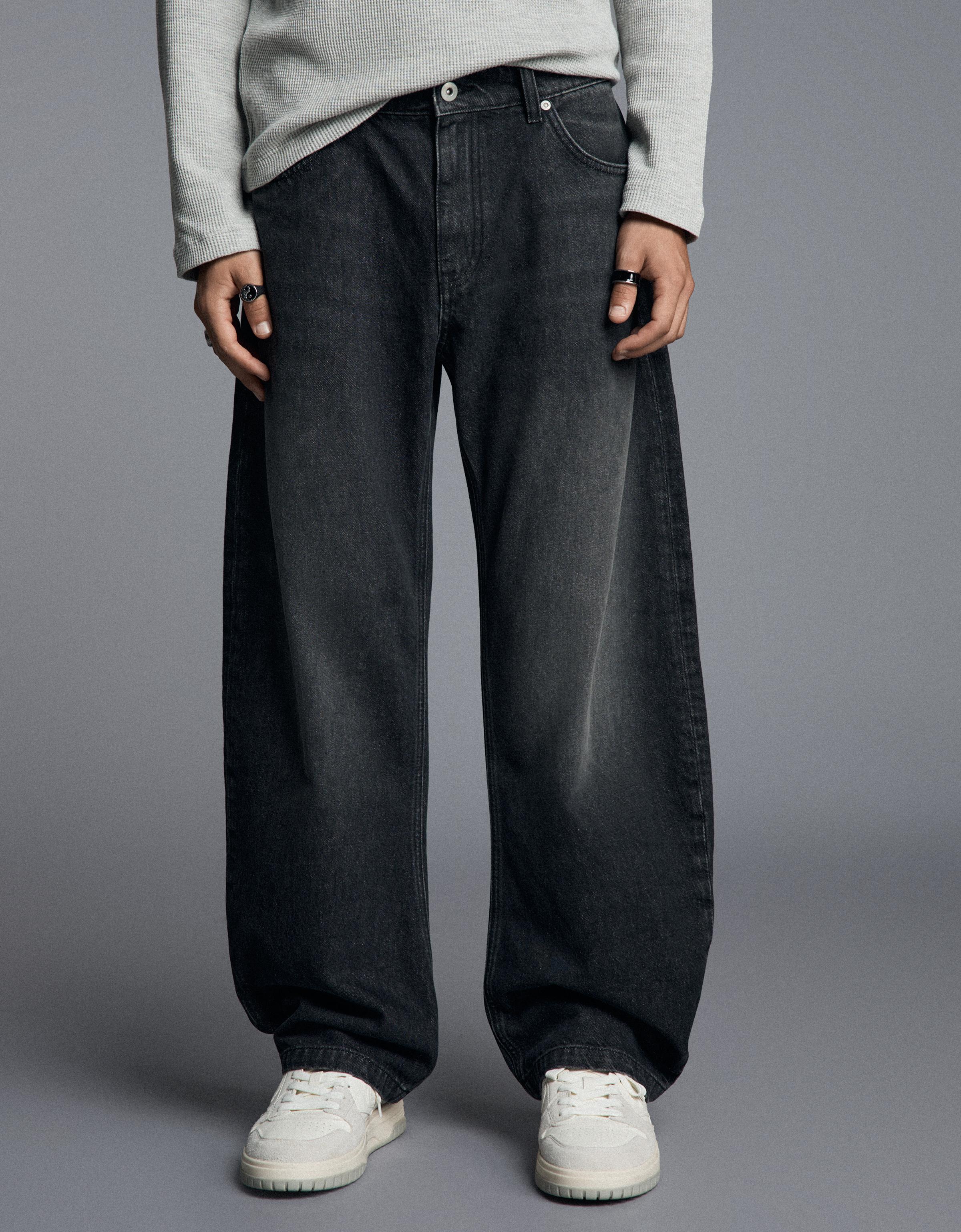 Twisted barrel jeans — Black