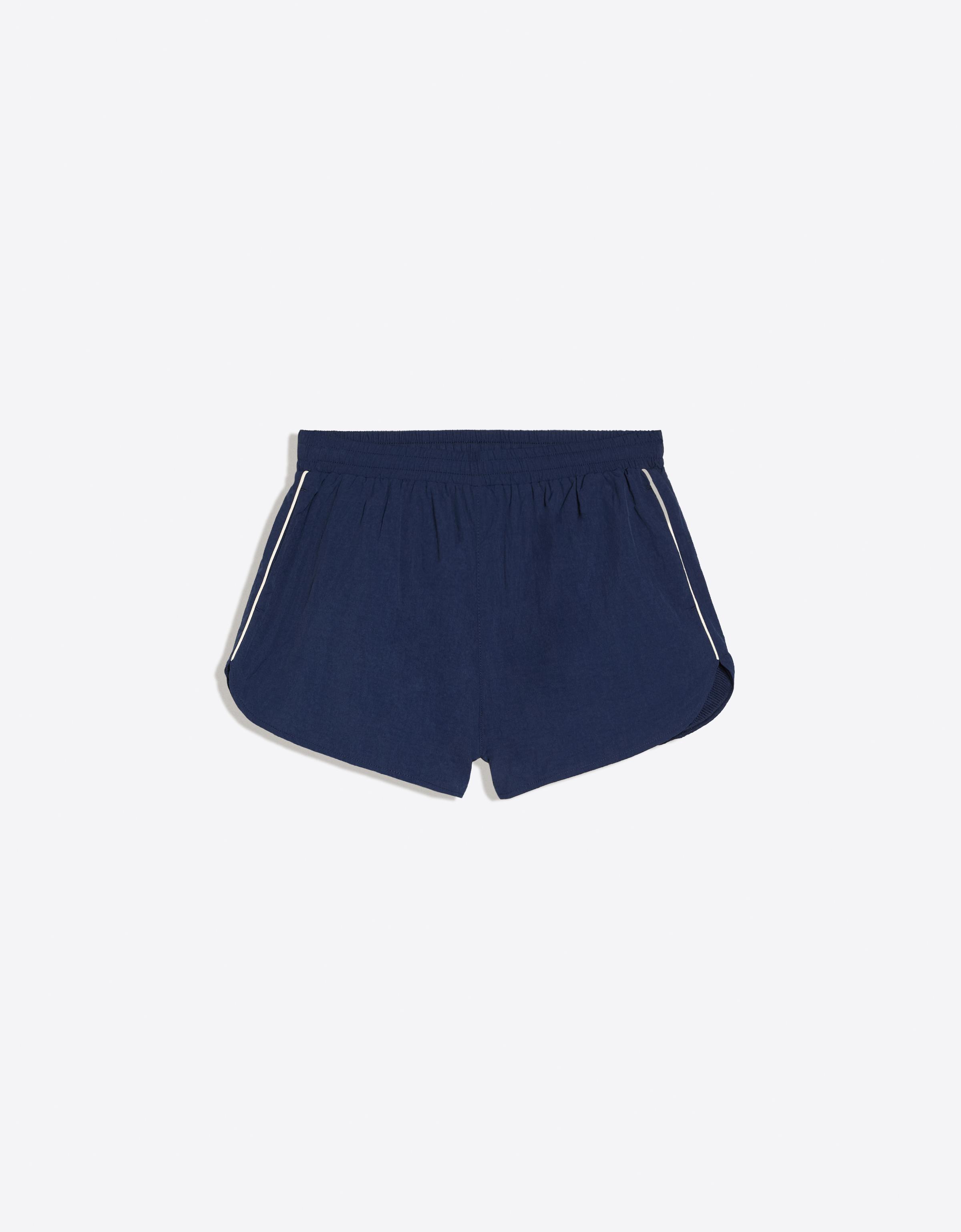 Technical shorts with side piping — Navy