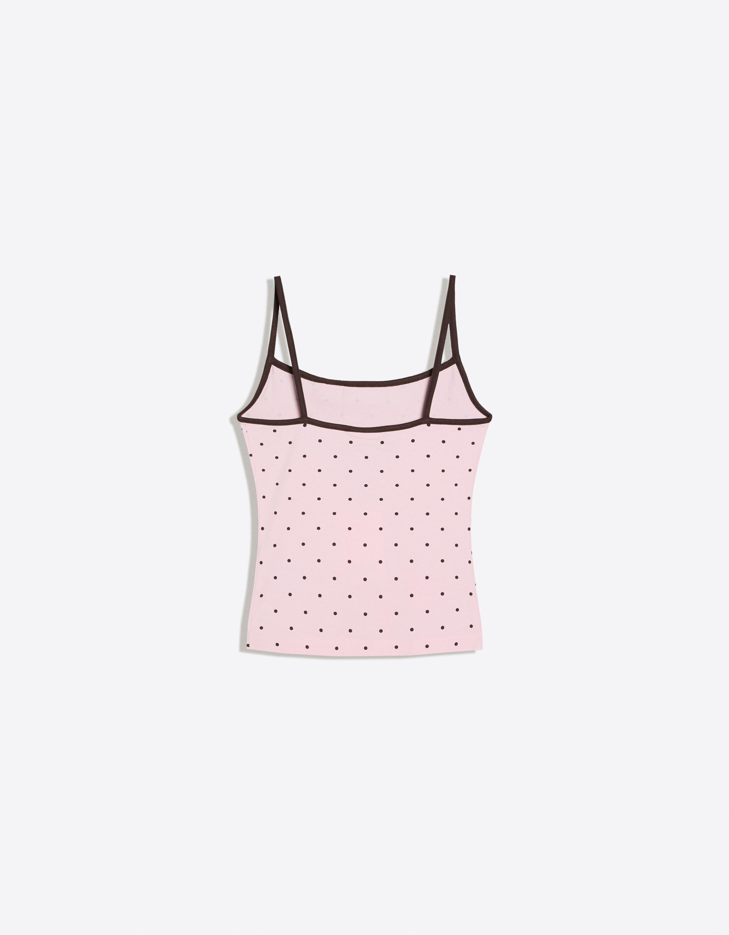Contrast strappy top — Pink