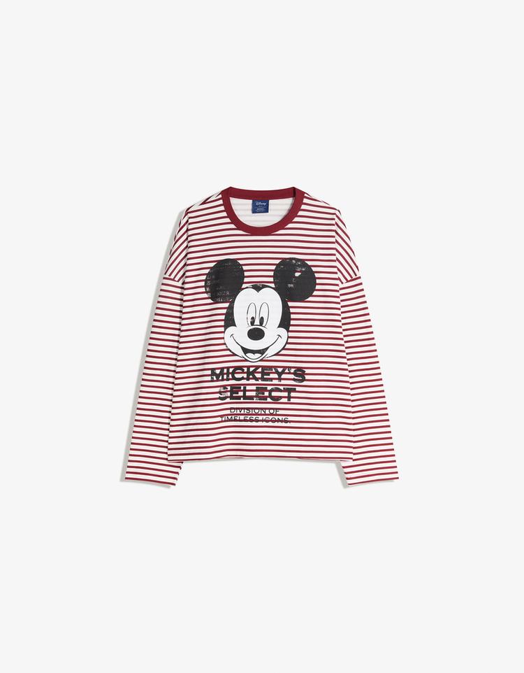 T-shirt Mickey Mouse manga comprida estampado