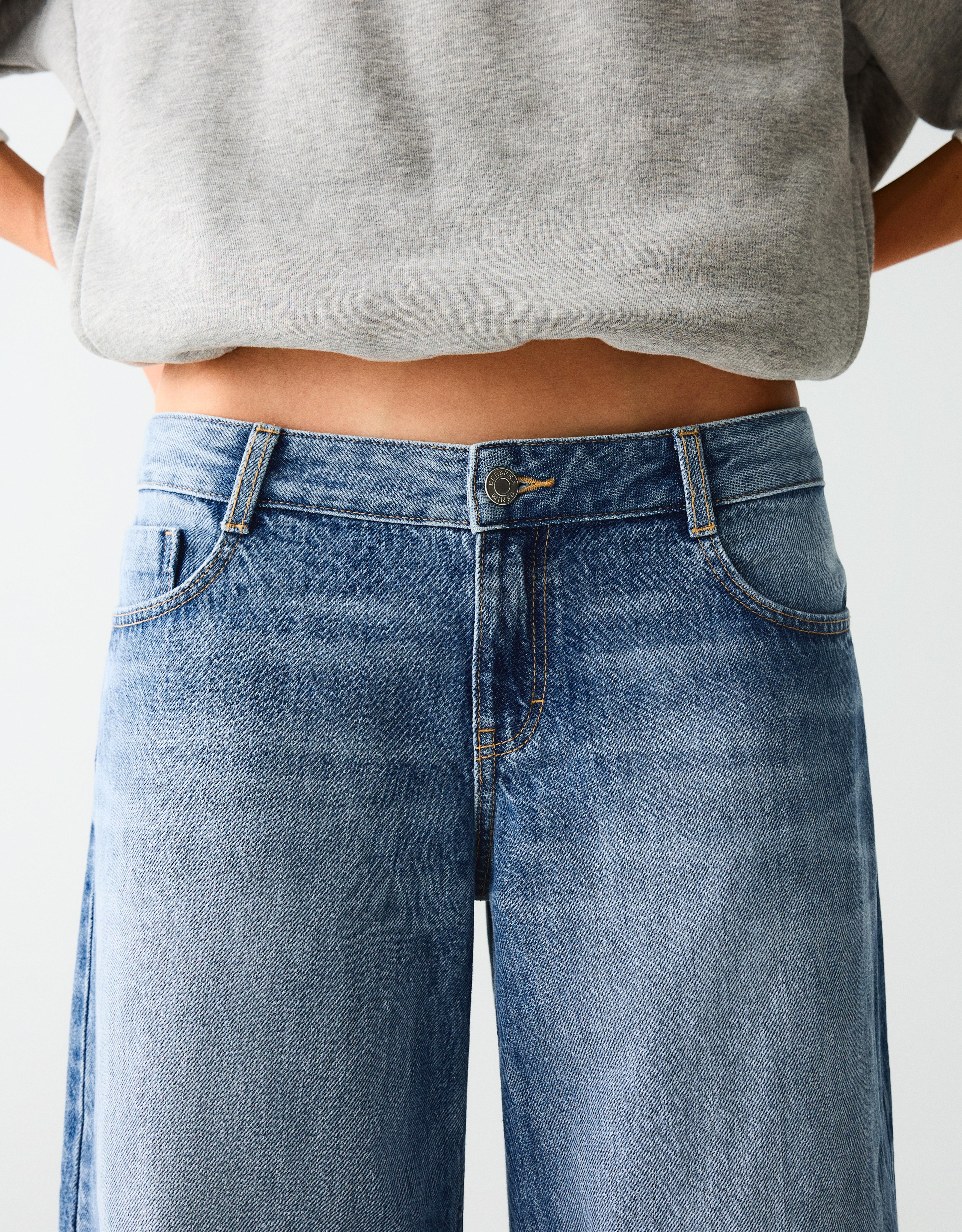 Low-rise wide-leg jeans — Light blue