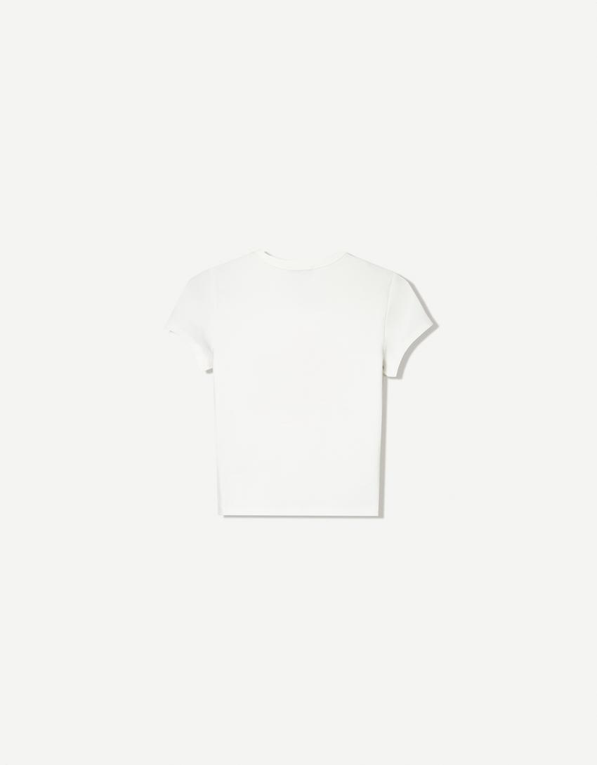 T-Shirt mit Print-Rosa-5