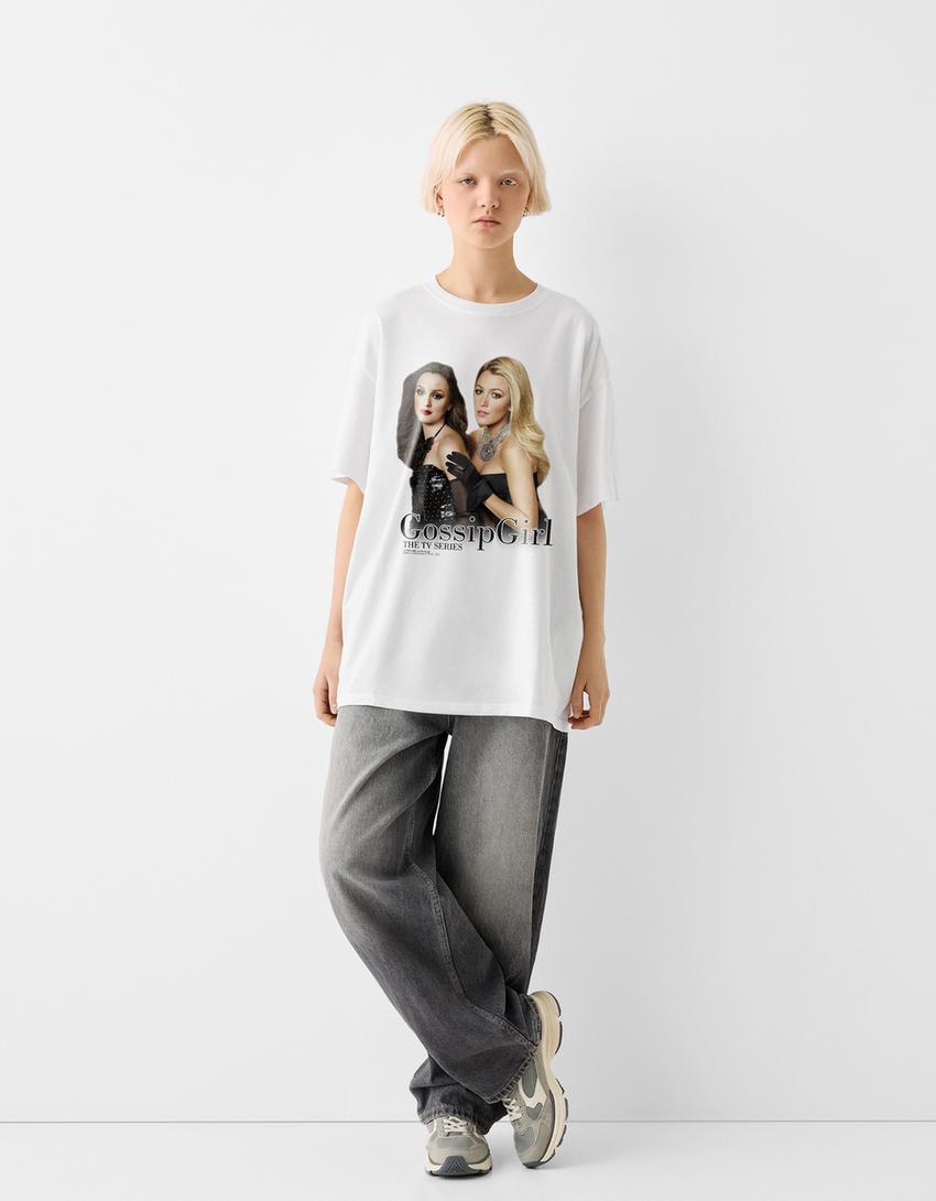 Gossip Girl short sleeve T-shirt-Off white-4