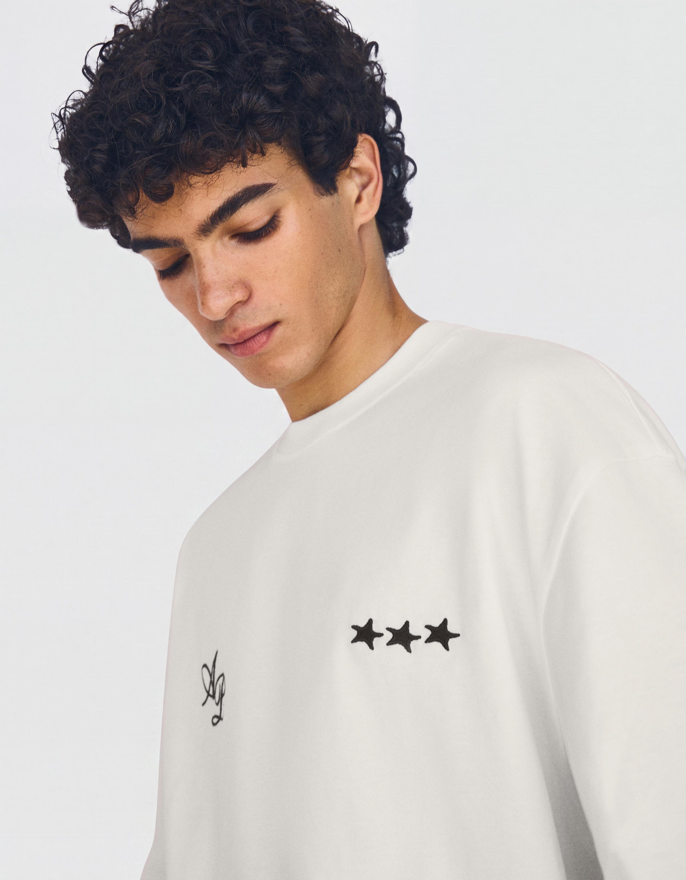 Embroidered boxy T-shirt — Off white