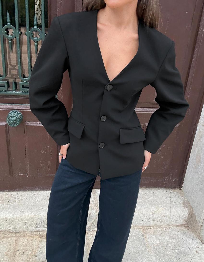 Blazer sfiancato-Nero