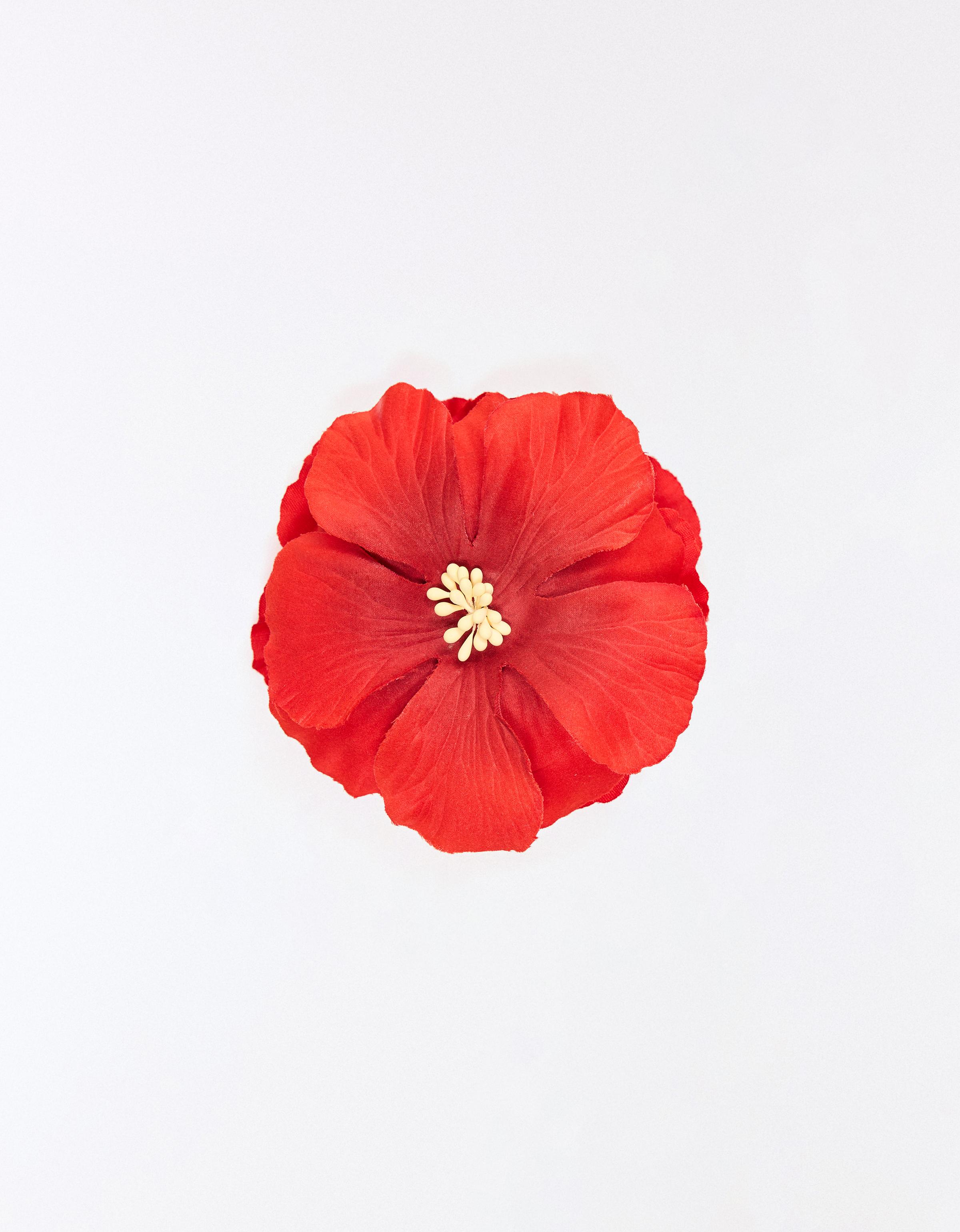 Flower hair claw — Red