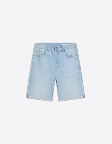 Roll-up denim Bermuda shorts — Light blue 5