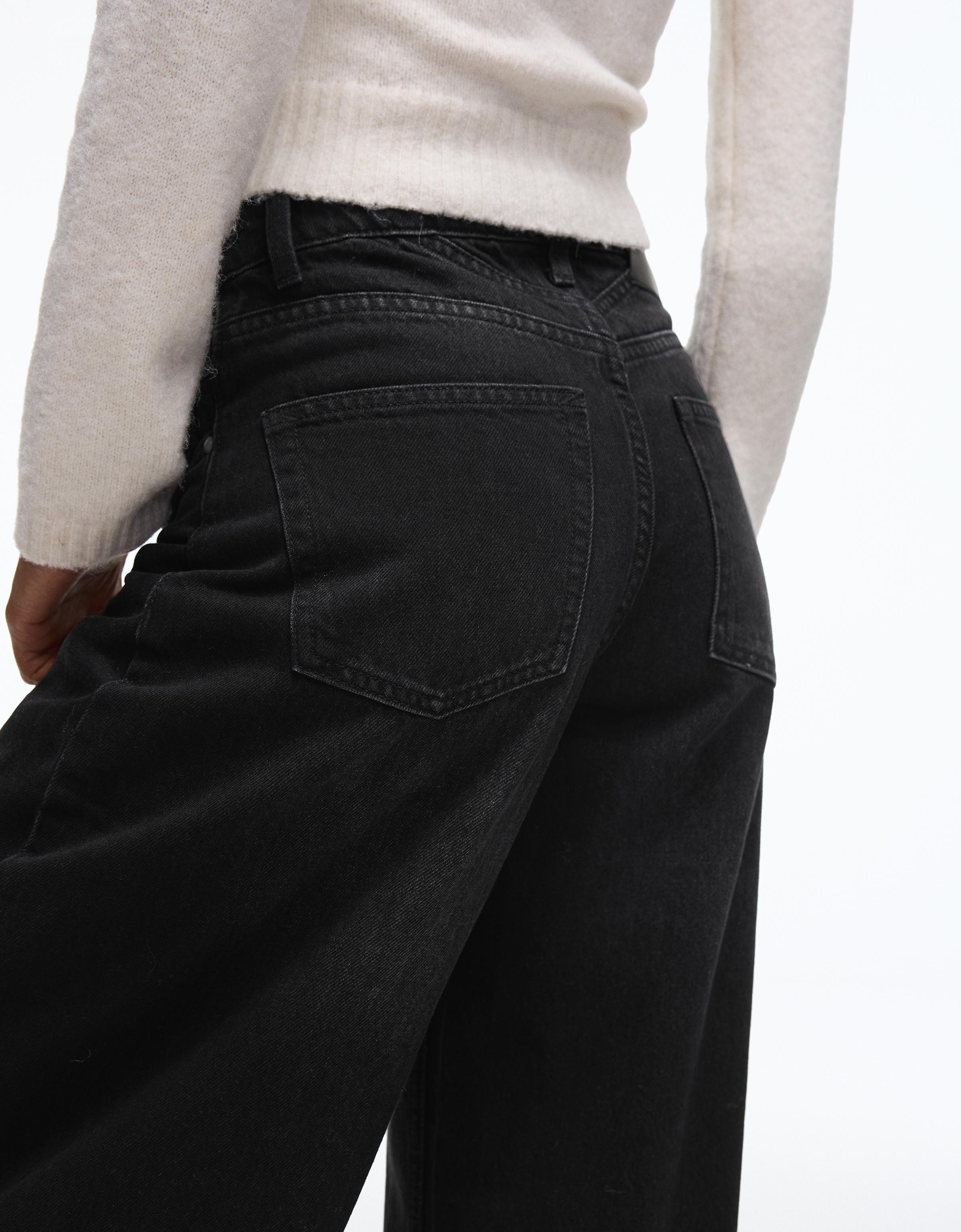 High-waist barrel jeans — Black