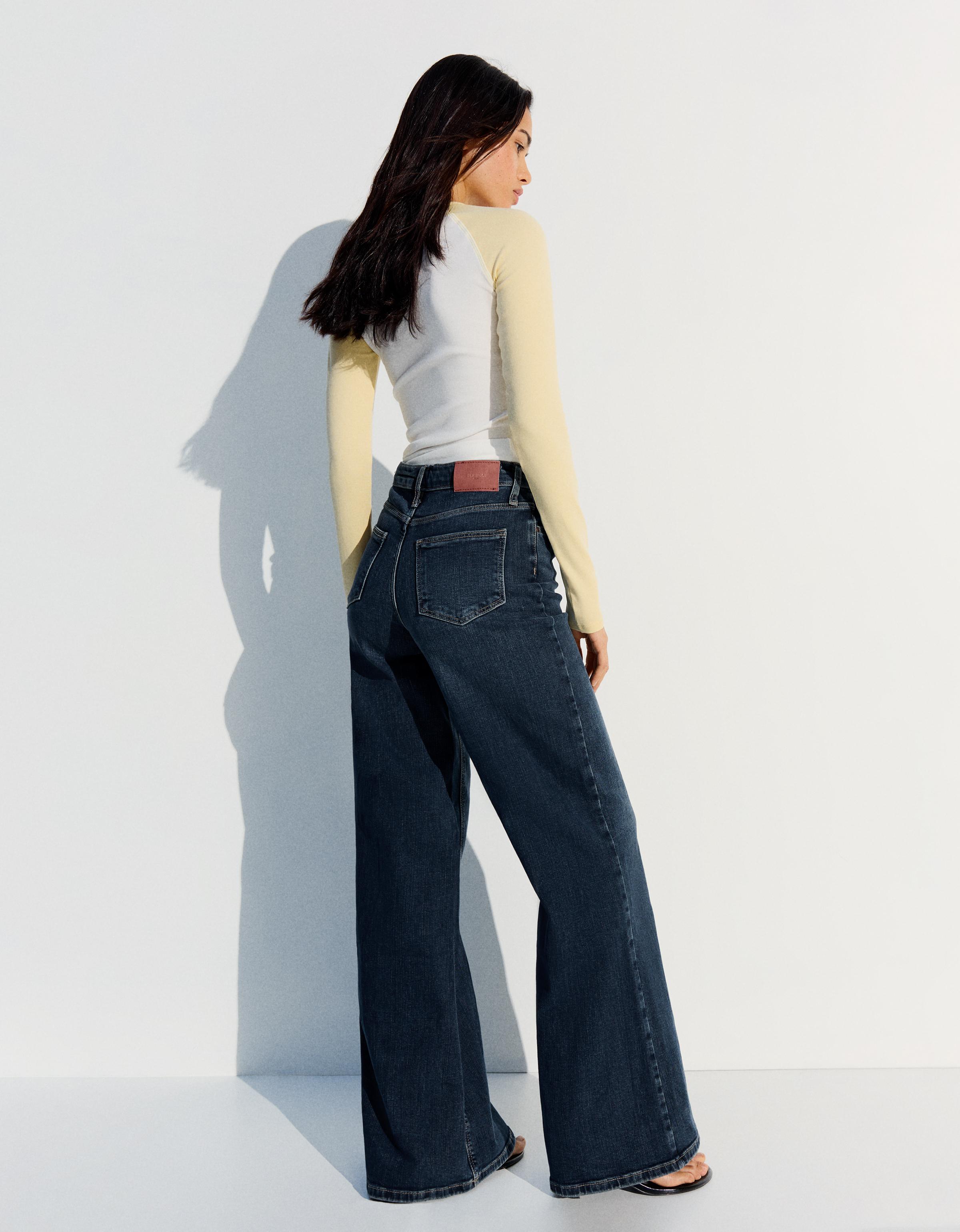 High-waist wide-leg jeans — Blue
