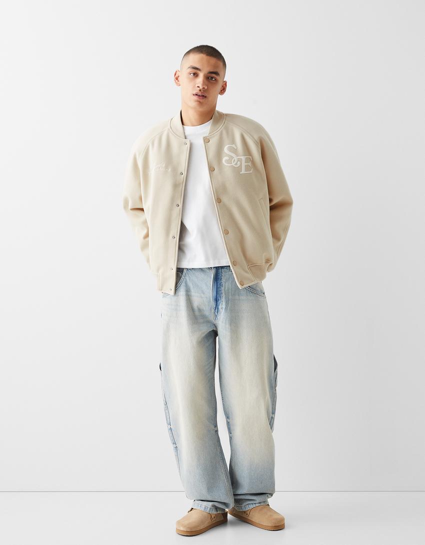 جاكيت بومبر من قماش ثقيل مطرز-حجري-3