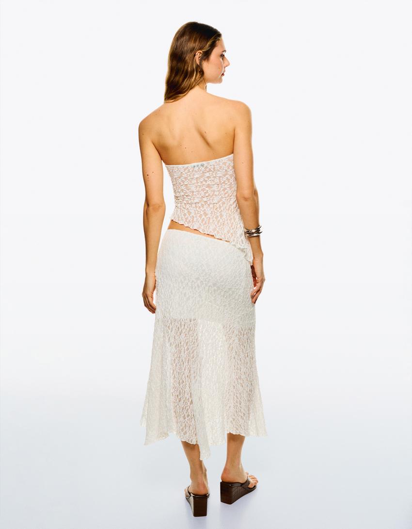 Lace bandeau top-Off white