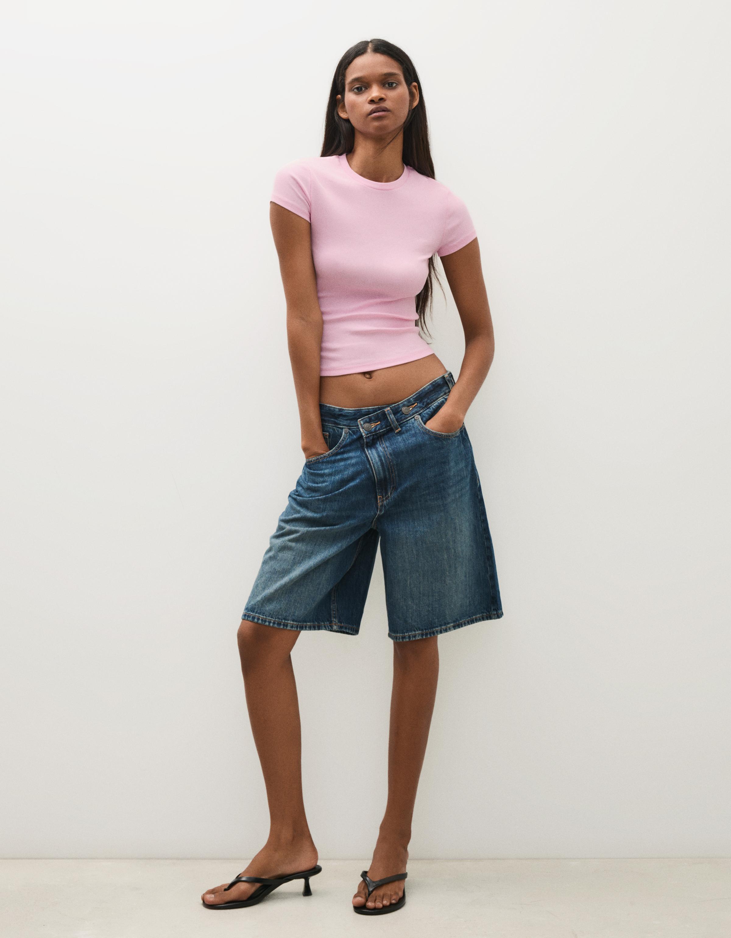 Short sleeve round neck T-shirt — Pink