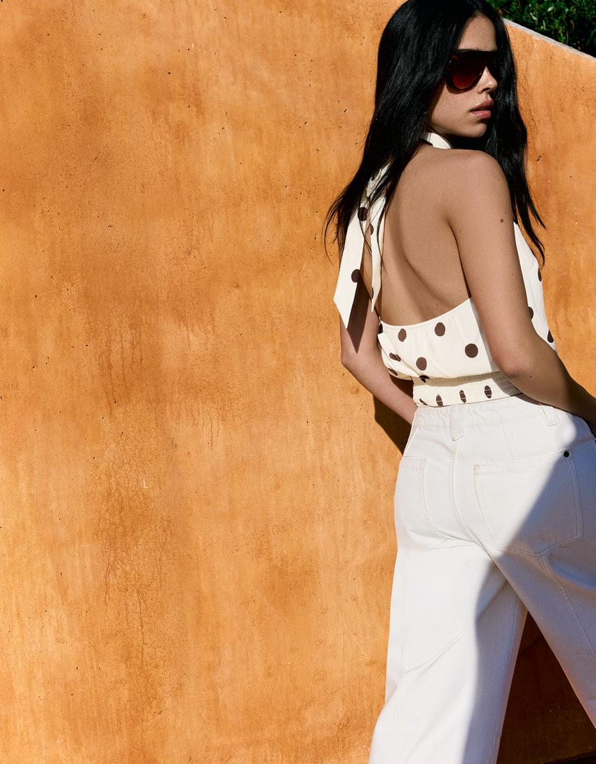 Top cuello halter-Beige