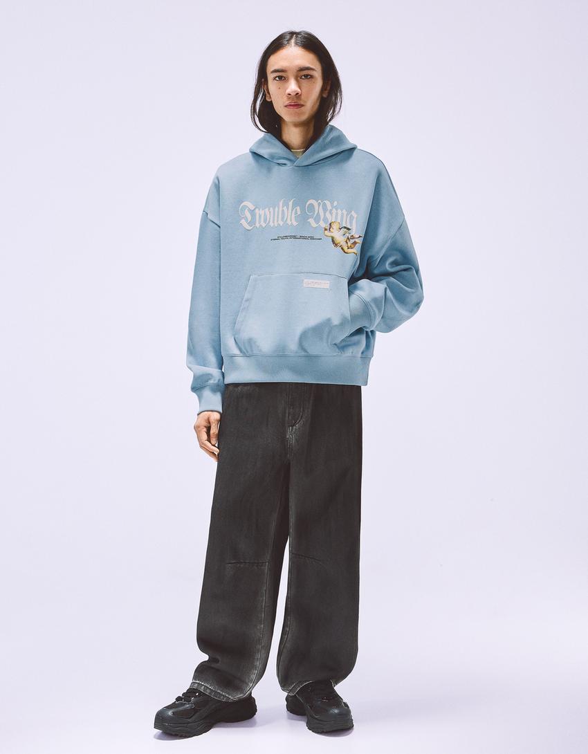 Sweatshirt Saint Margaret of Cortona Boxy fit estampada-Azul claro