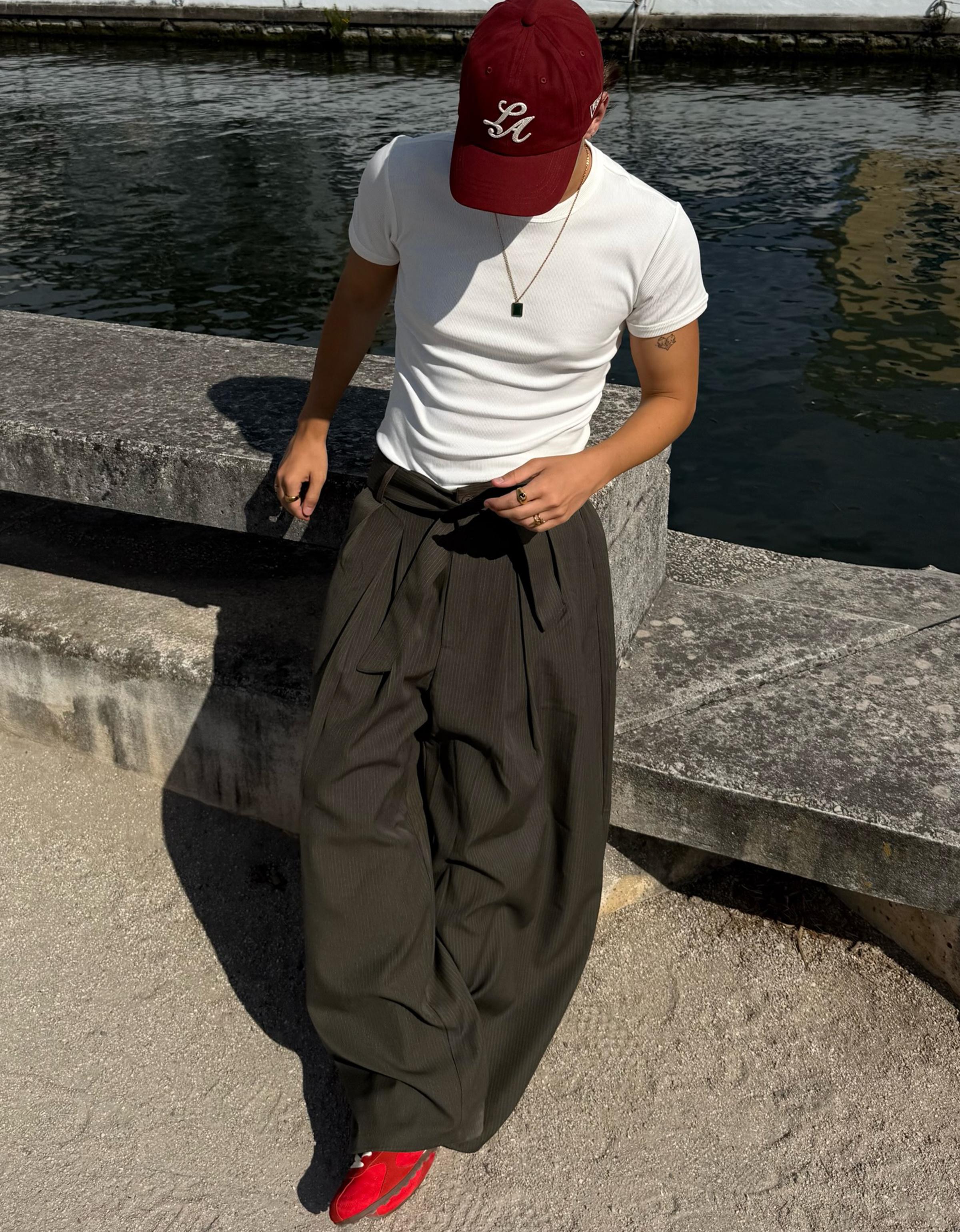 Slim fit ribbed T-shirt — White