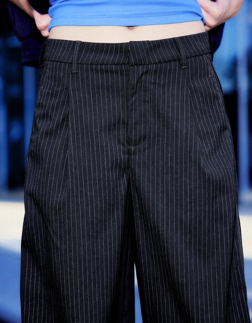 Double-layered darted trousers-Dark grey