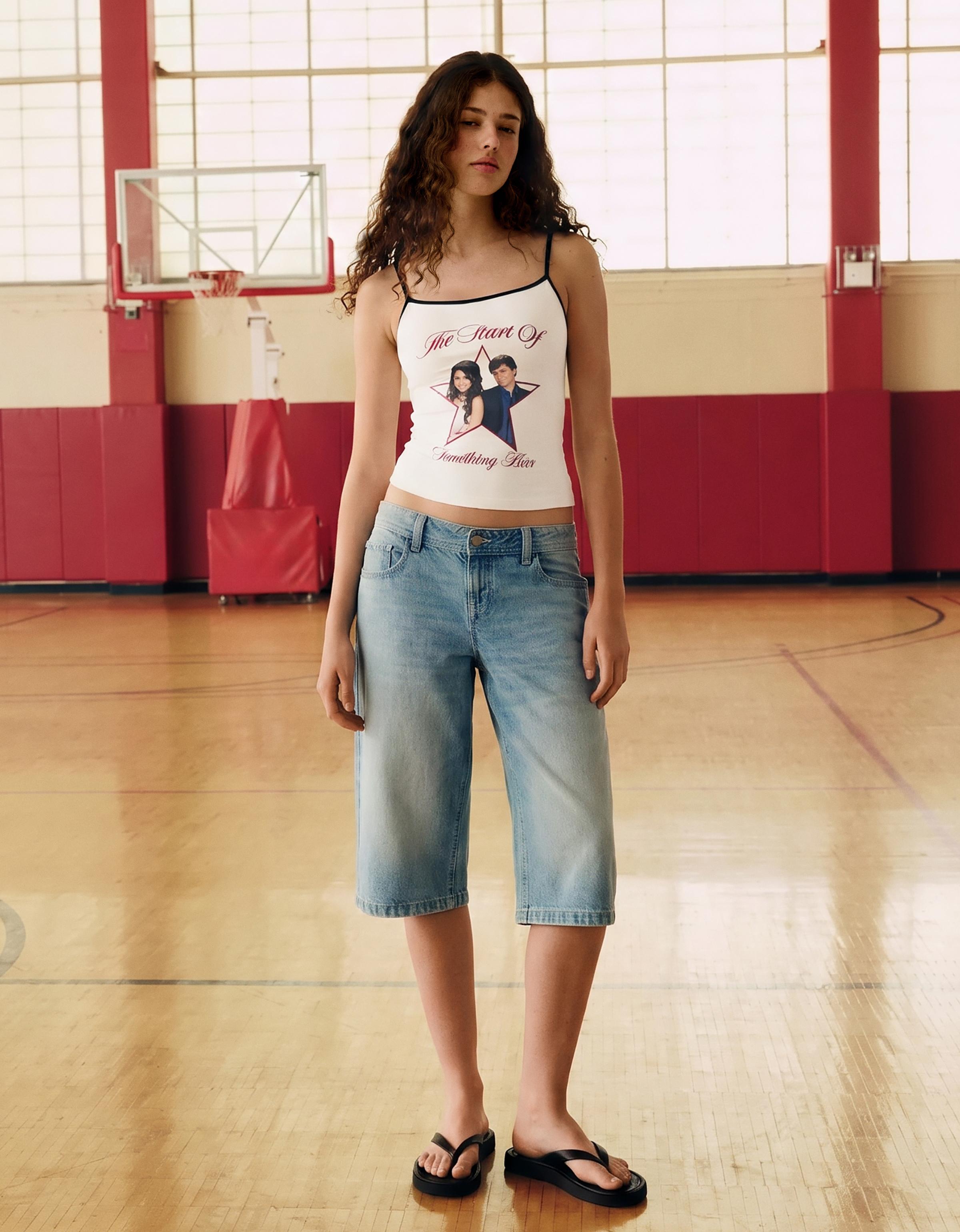 HIGH SCHOOL MUSICAL print strappy top — Off white