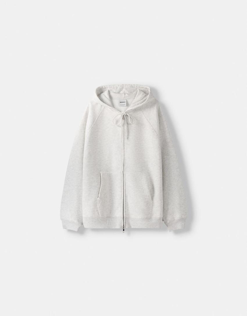 Zip-up hoodie-Grey-4