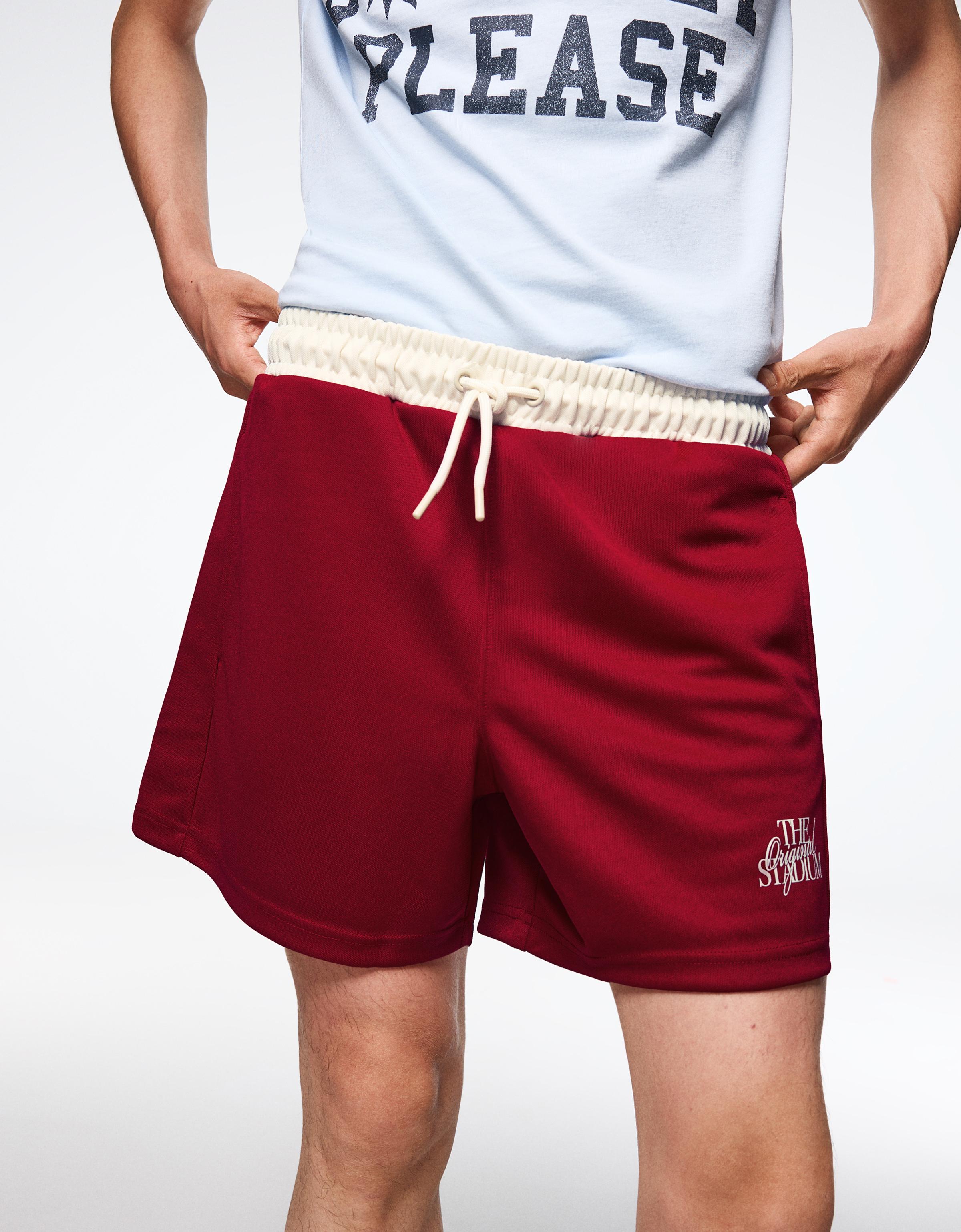 Short patch Bermuda shorts — Burgundy
