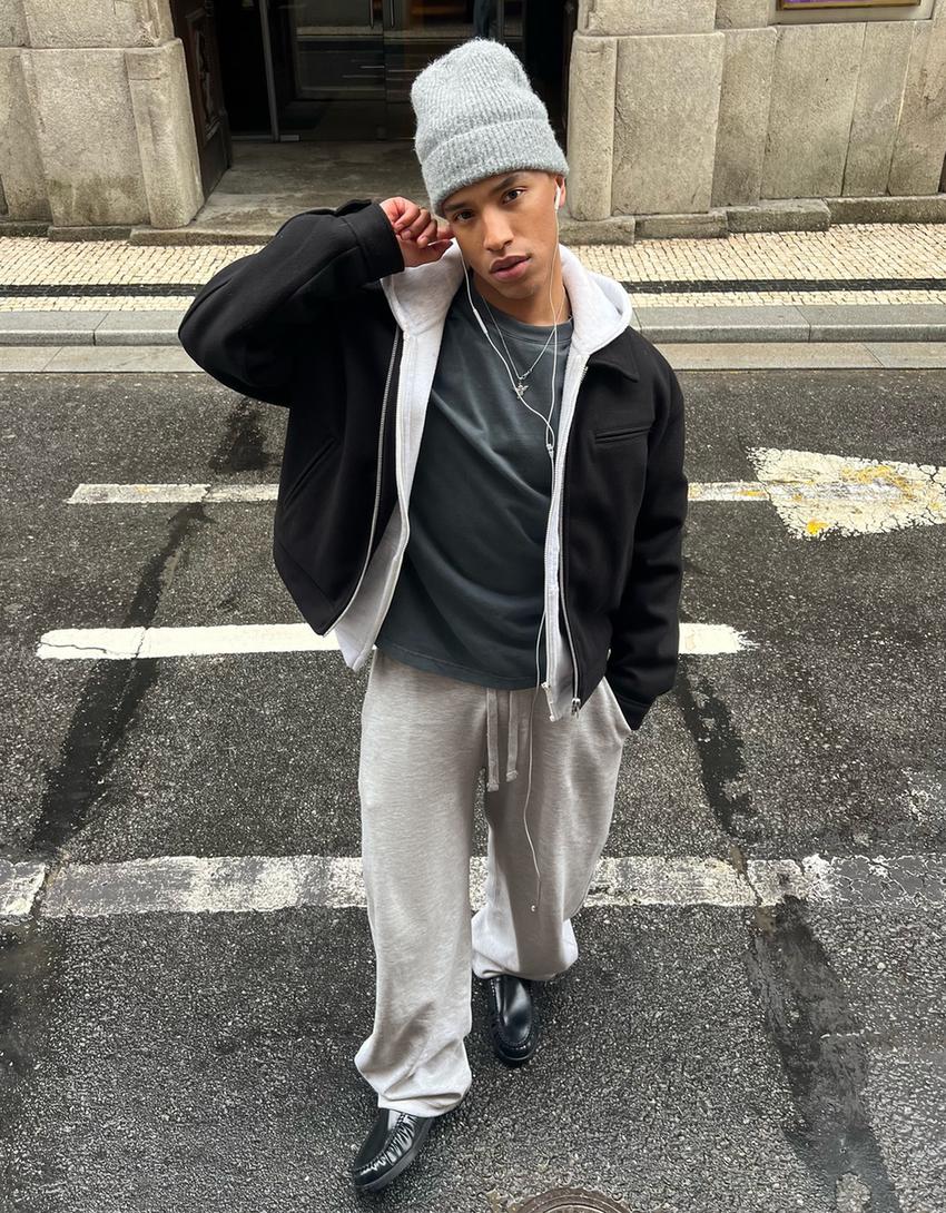 Pantaloni balloon fit-Grigio