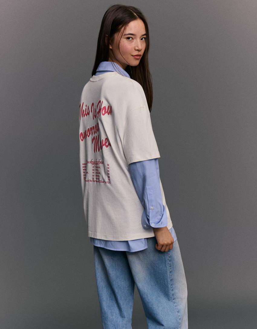 Beabadoobee short sleeve print T-shirt-White