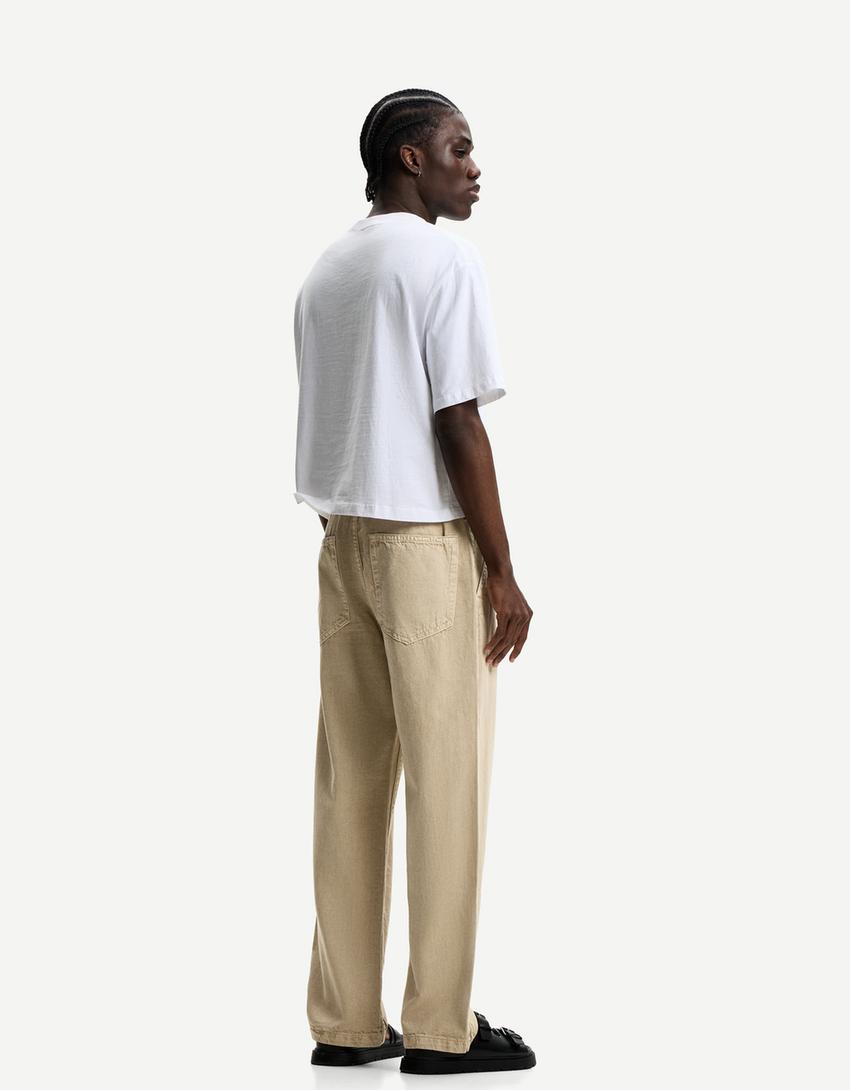 Jogger jeans-Camel-1
