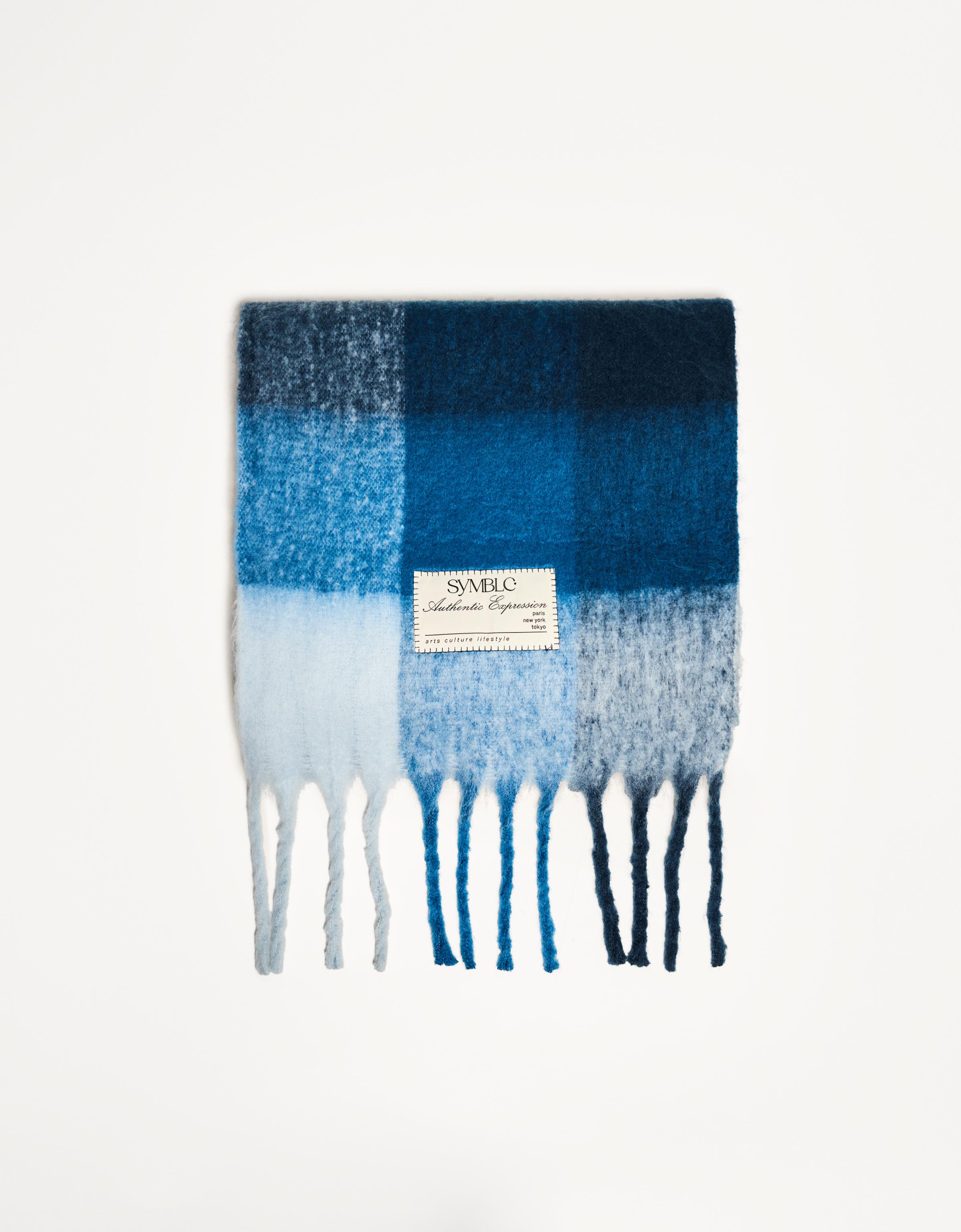 Bershka Karierter Schal Herren Blau