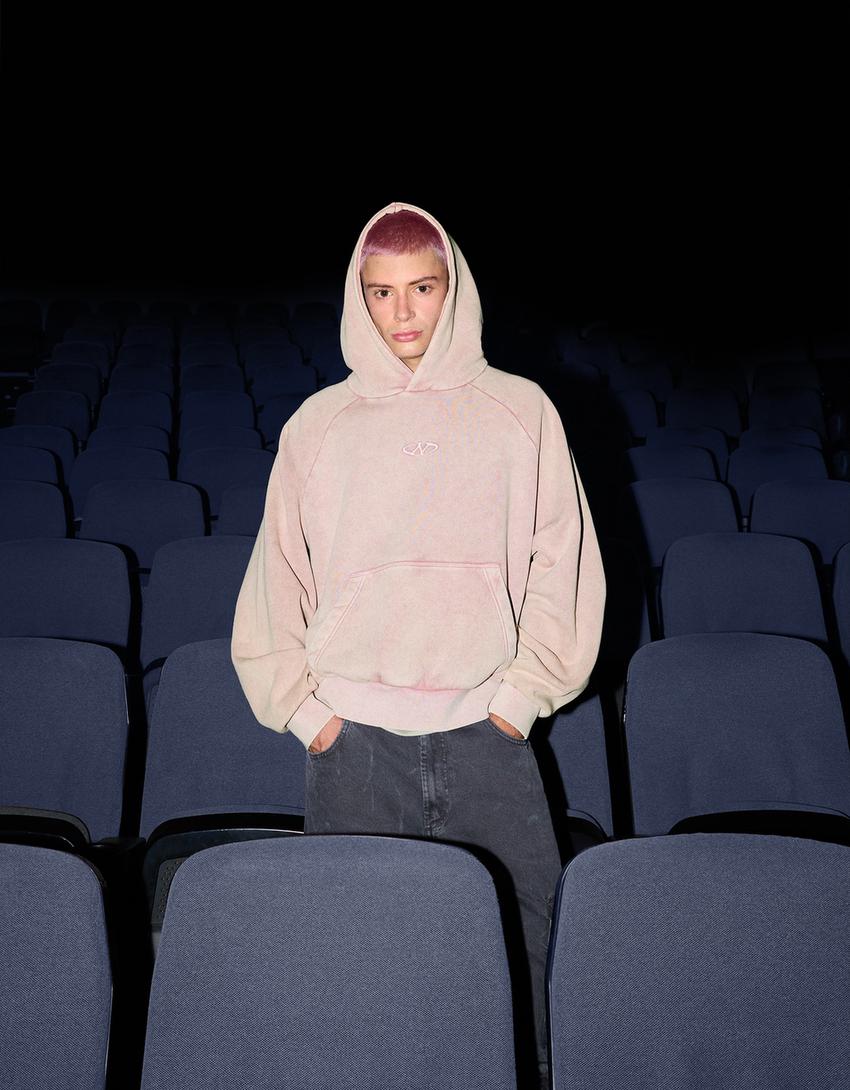 Boxy fit hoodie-Pink