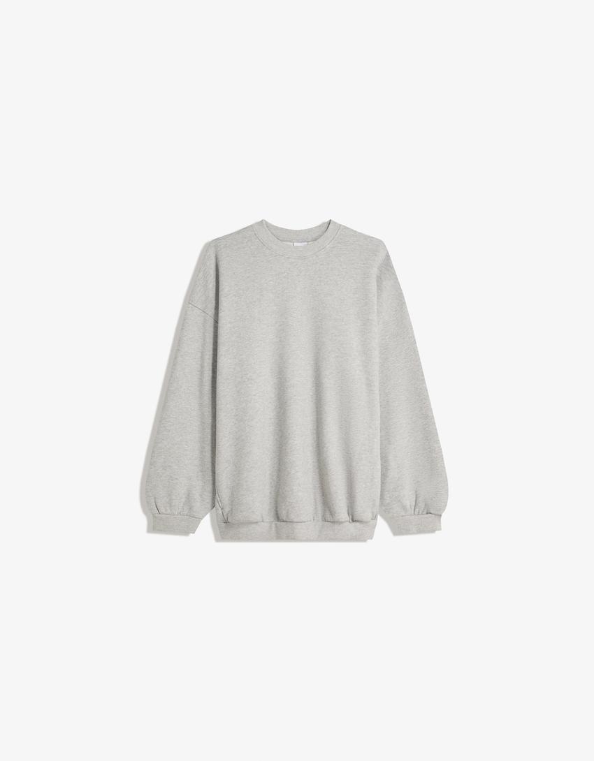 Oversized sweater met zakken-Grijs-3