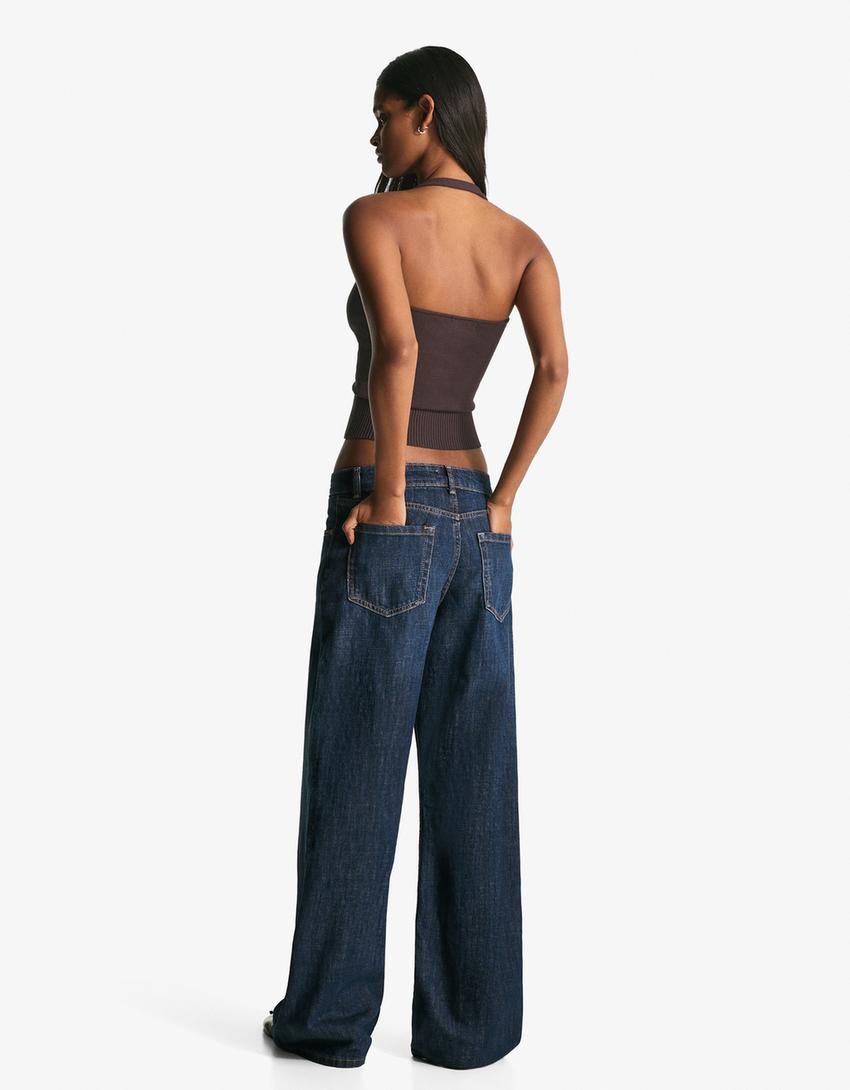 Top halter cruzado-Marrón