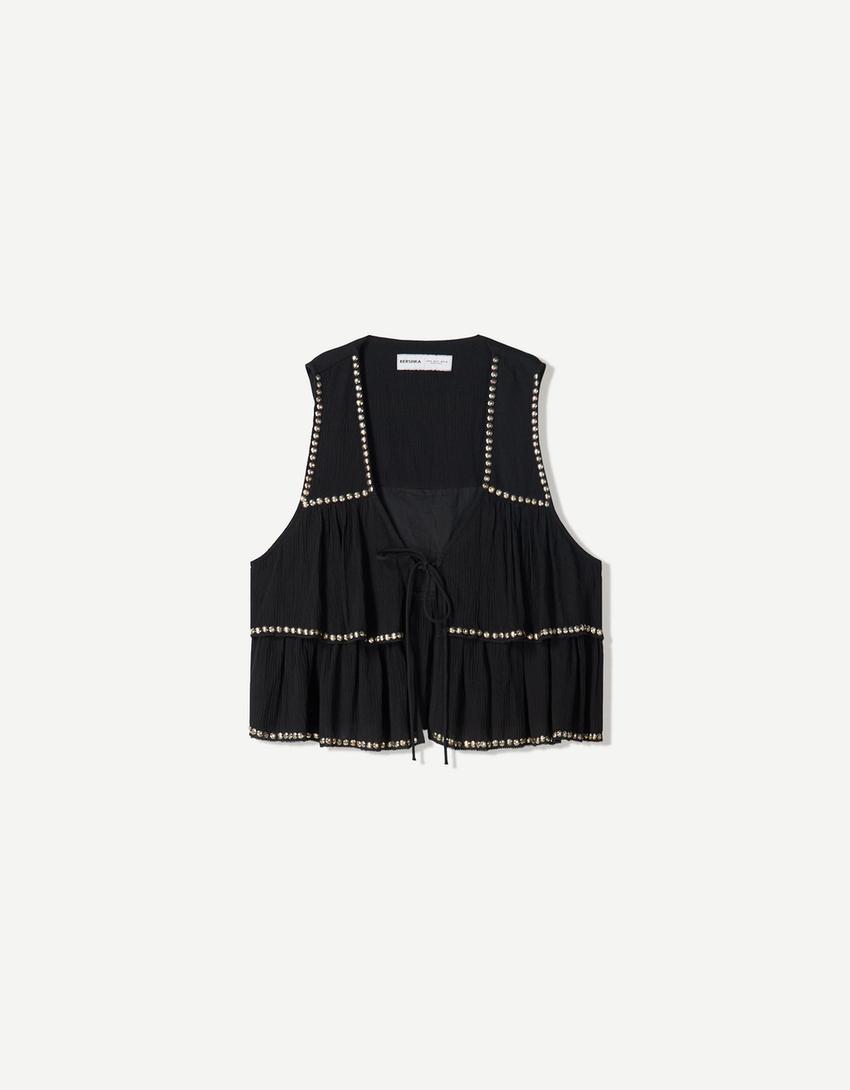 Ruffled waistcoat and skirt set-Ruffled waistcoat and skirt set