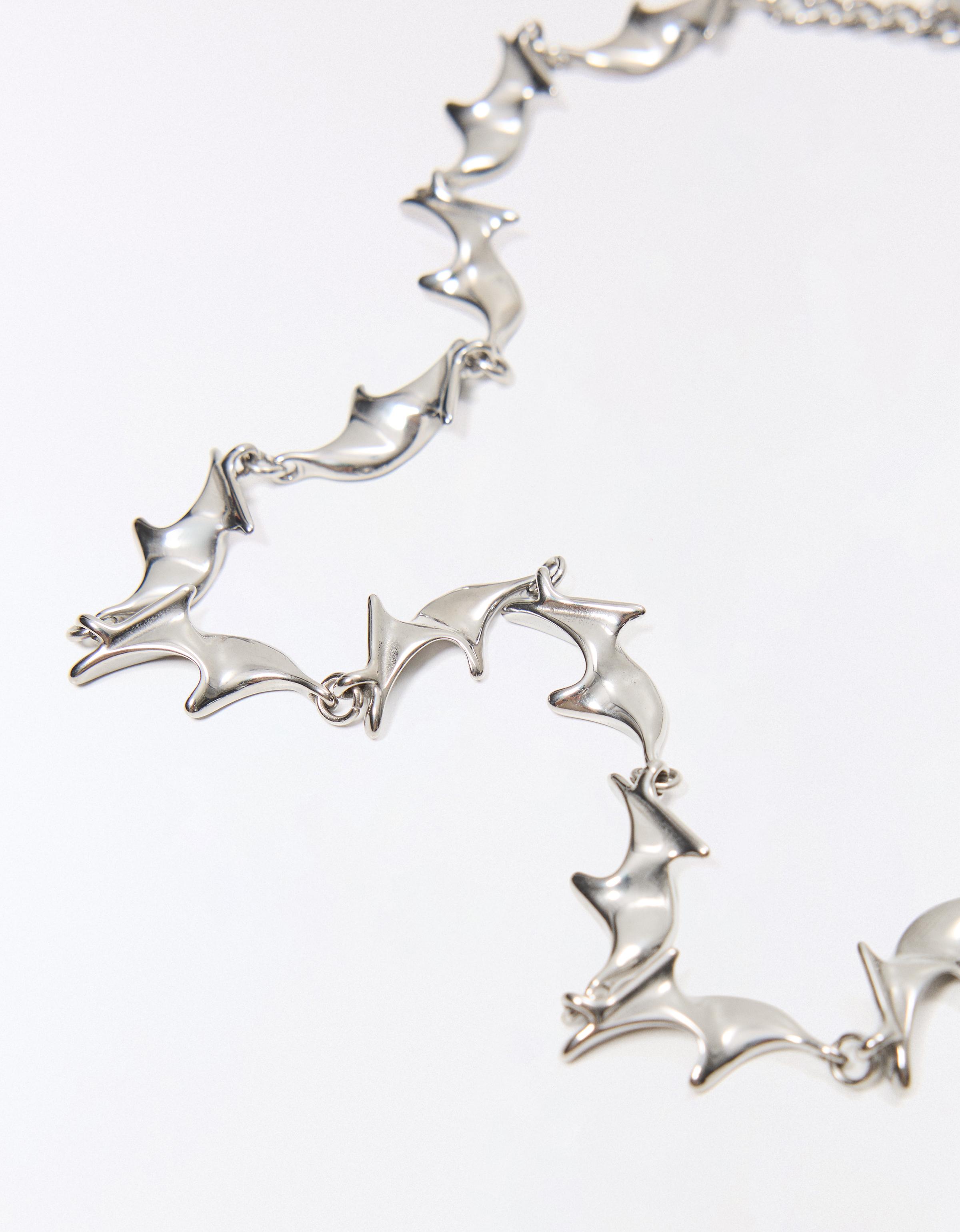 Steel spike chain — Silver