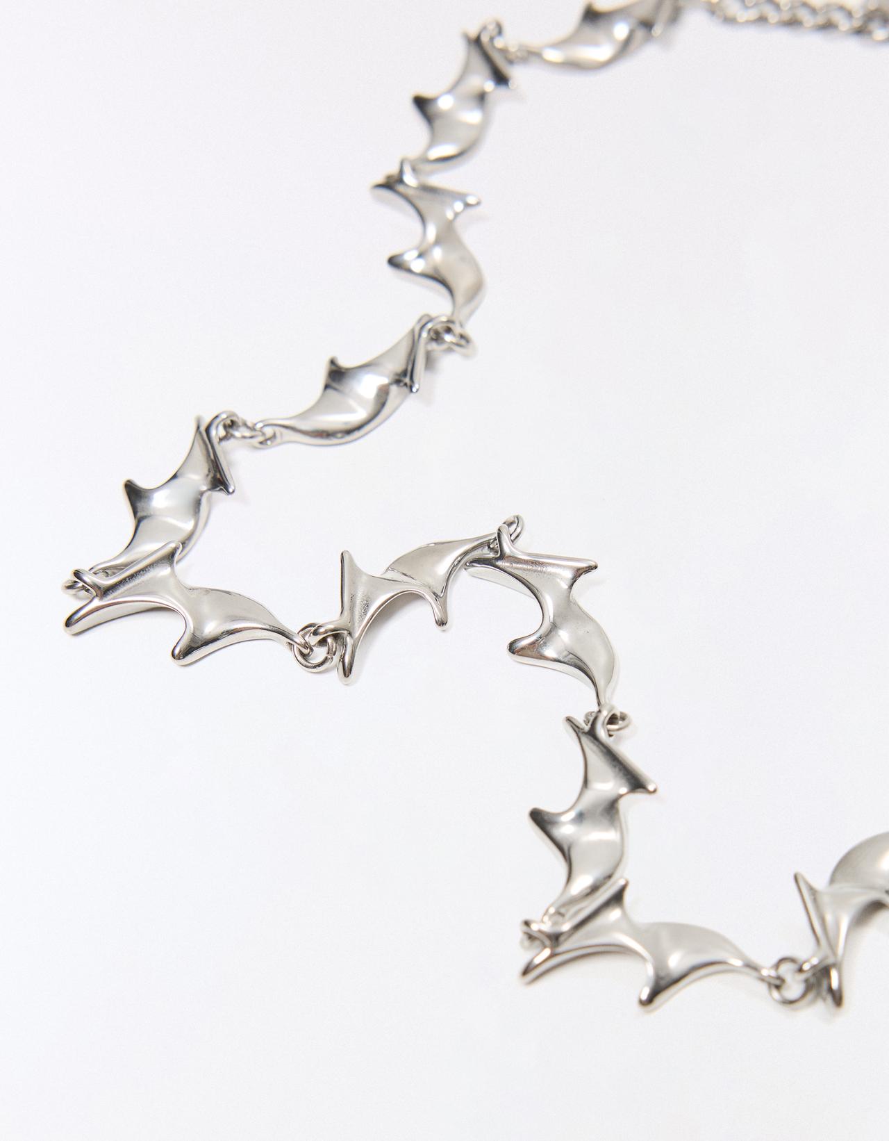 Stainless Steel Spike Chain — Silver