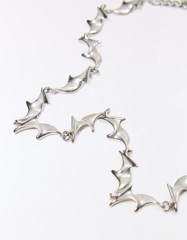 Stainless Steel Spike Chain — Silver 3