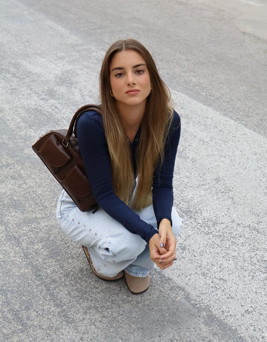Jeans baggy chatolas estrelas-Azul claro