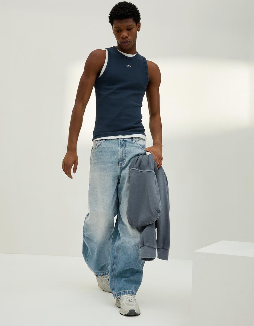 Jeans super baggy-Azul lavado